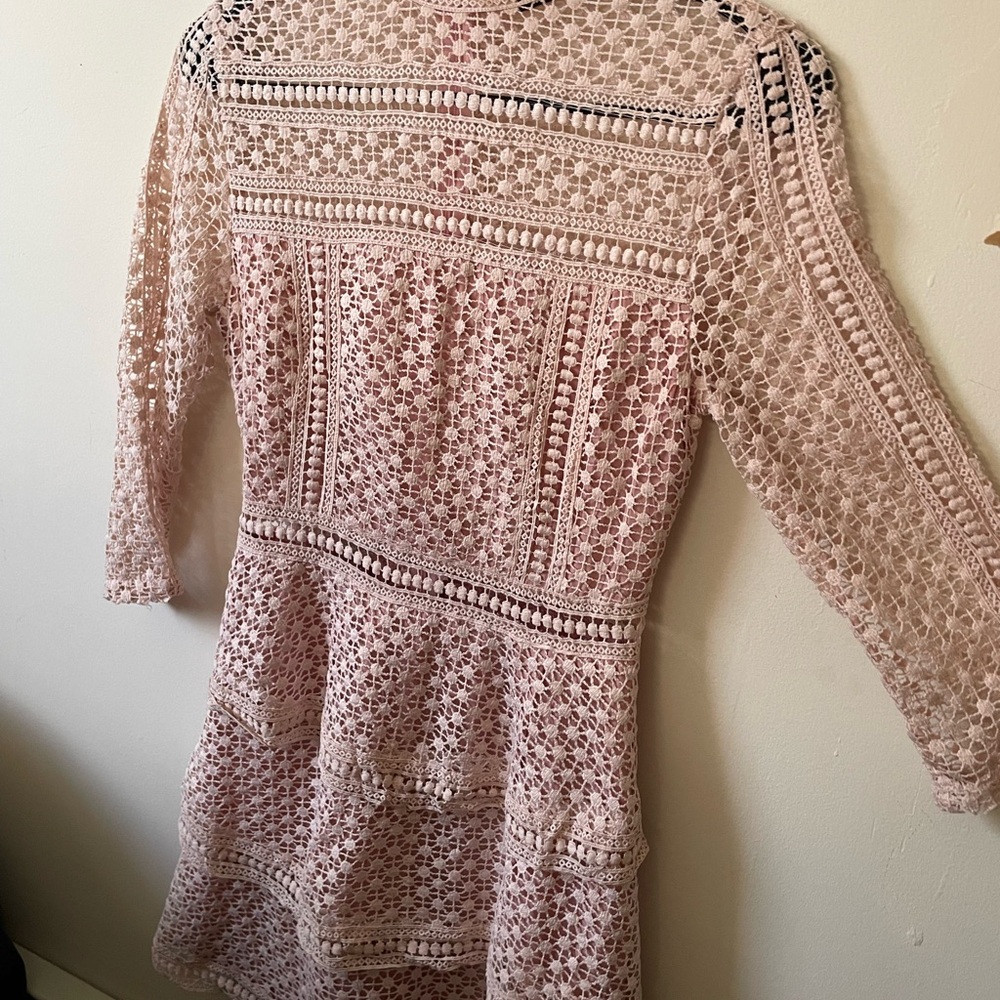 SHEIN Blush Crochet Lace Top